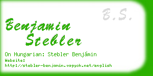 benjamin stebler business card